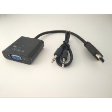 Перехідник-адаптер hdmi-vga з аудіовиходом 24 см + аудіо кабель 60 см